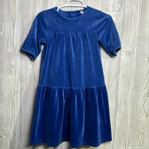 Hanna Andersson SOFTEST Blue  Holiday Velour Dress Size 10